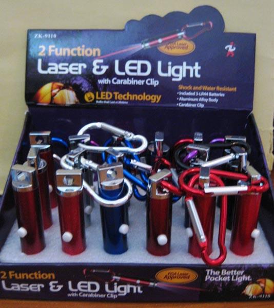 ZK — 2 Function Laser & LED Light with Carabiner Clip