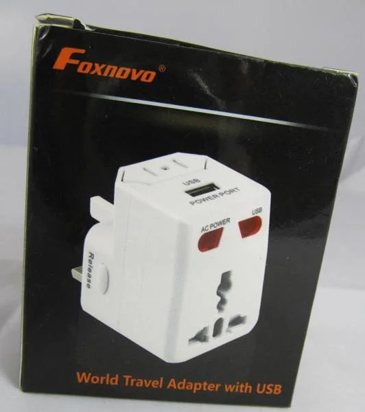 FOXNOVO — World Travel Adapter with USB