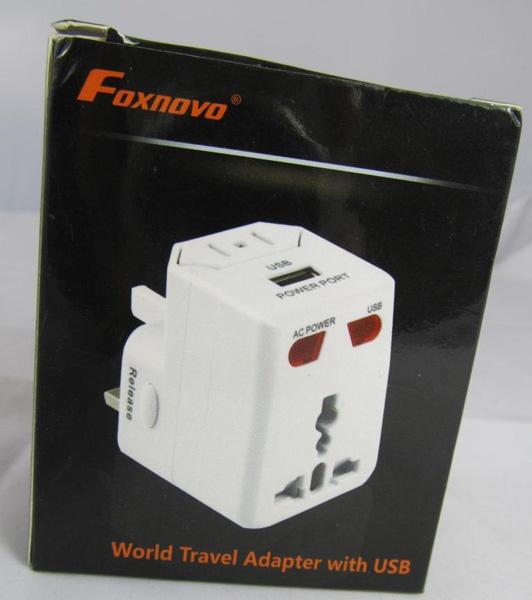 FOXNOVO — World Travel Adapter with USB