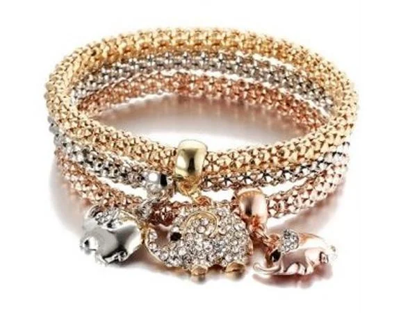 4 Styles! 3pcs Charm Women Bracelet