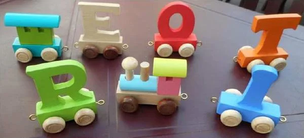 Wooden letter name train