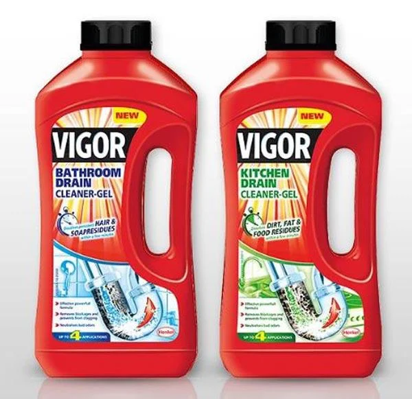 Vigor — 1) Bathroom Drain 2) Kitchen Drain Cleaner-Gel