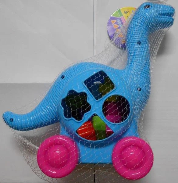 Zhong Ting / Hipo — Happy Childhood - Dinozaur T-Rex Ciagacz 28 cm (28 cm Pull string dinosaur with puzzle block)