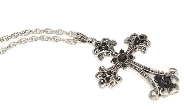 Mottoland — Kette Kreuz schwarz ('Black cross necklace')