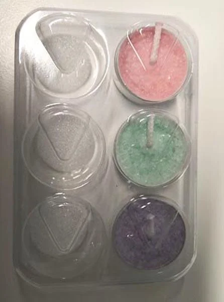 Northern Light Candle — Six tea light candles with coloured flames