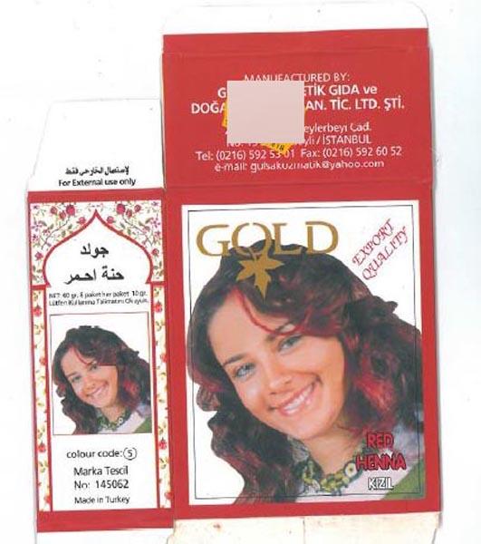 GOLD — Red Henna Kizil