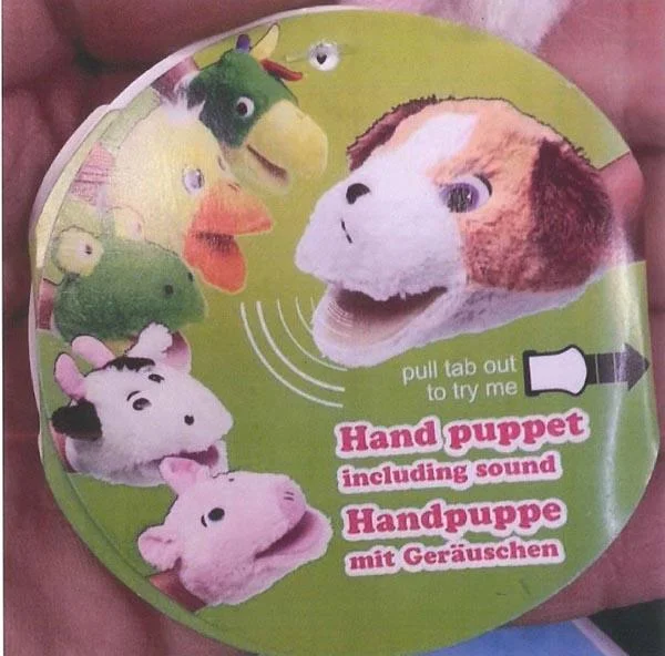 EDDY TOYS — Marionnette main sonore -Hand puppet including sound