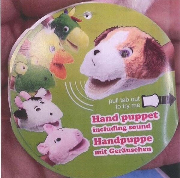EDDY TOYS — Marionnette main sonore -Hand puppet including sound