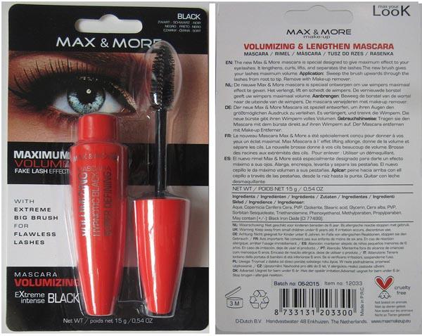MAX & MORE — Volumizing & Lengthen Mascara
