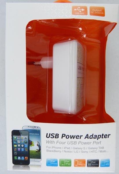 USB Power Adapter With Four USB Power Port