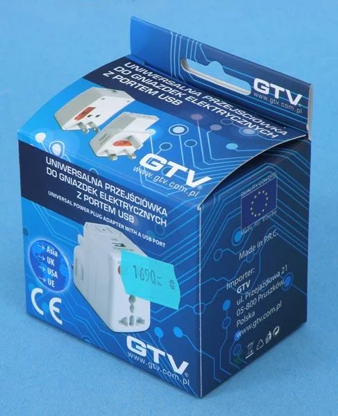 GTV — UNIVERSAL POWER PLUG ADAPTER WITH A USB PORT