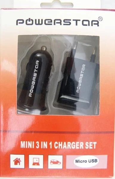 Powerstar — Mini 3 in 1 Charger Set / USB AC Adapter