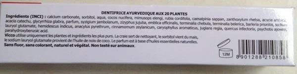 VICCO — Dentifrice Ayurvedique Aux 20 Plantes (Ayurvedic toothpaste made from 20 plants)
