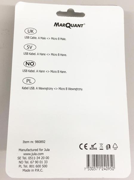 MARQUANT — USB mikro 1,8m