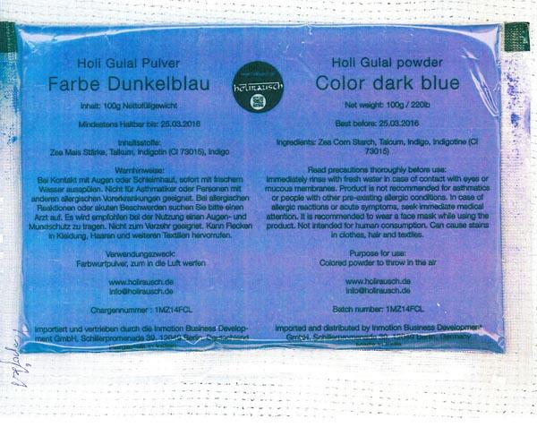 HOLIRAUSCH — Holi Gulal Pulver ('Holi Gulal powder')