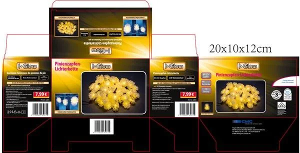 CMC/ I-GLOW — Pinienzapfen-Lichterkette ('Lighting chain in the shape of pine cones')