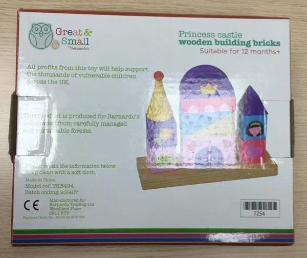 Great & Small / Barnardo's — Princess castle wooden building bricks
