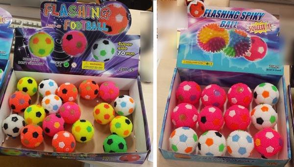YF — FLASHING SPIKY BALL and FLASHING FOOTBALL
