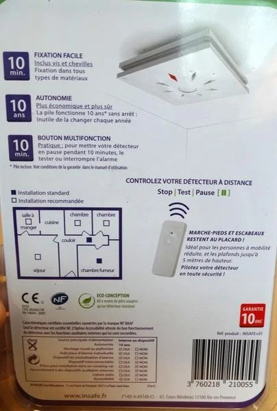 INSAFE+ — Detecteur de fumé (smoke detector) / DESIGN CONTROLE+