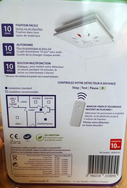 INSAFE+ — Detecteur de fumé (smoke detector) / DESIGN CONTROLE+