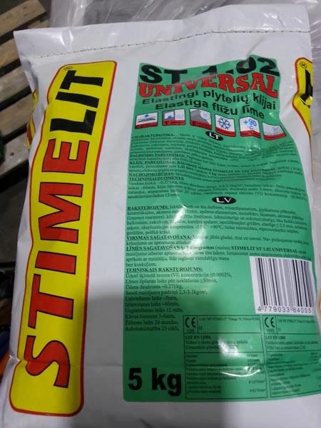 Stimelit — Elastīga flīžu līme/Elastingi plytelių klijai ('Flexible tile adhesive')