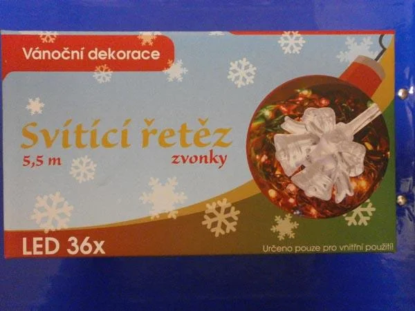 Vánocní Dekorace; Svítící Retez 5,5 m zvonky