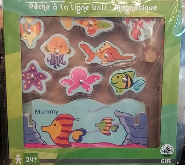 GIFI — Pêche à la ligne bois magnétique (Wooden magnetic fishing game)