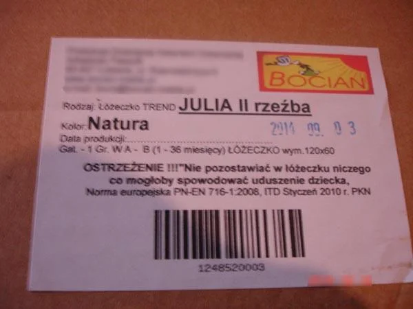 BOCIAN — JULIA II rzežba, NATURA