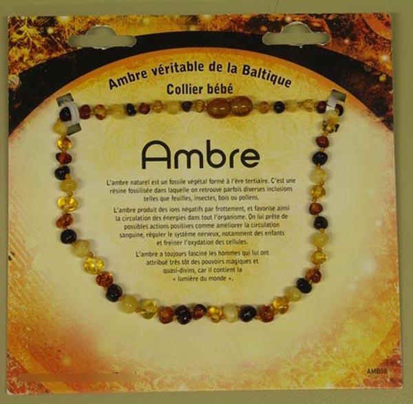 Tempo Ideal — Ambre véritable de la Baltique - Collier bébé - Ambre (Genuine Baltic Amber - Baby Necklace - Amber)