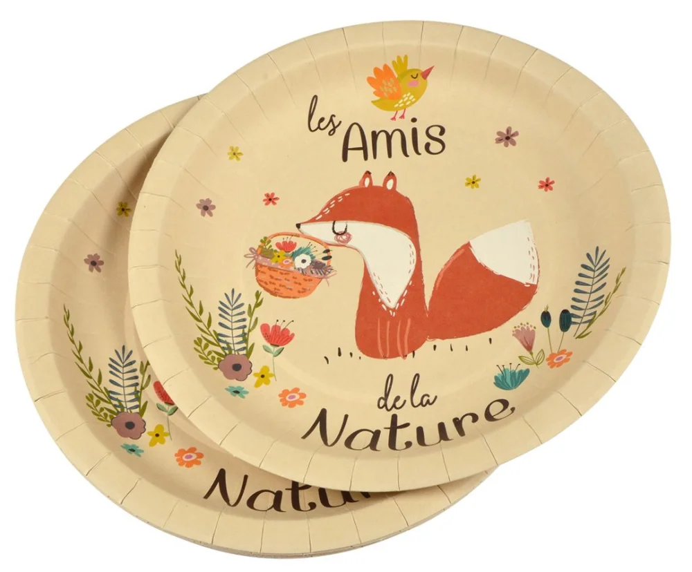 rire et confetti — assiettes en pulpe de bambou
