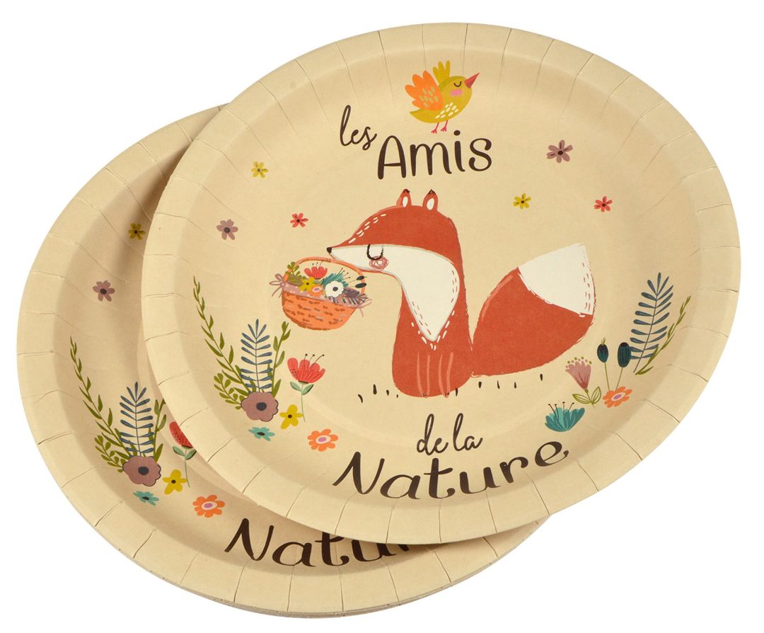 rire et confetti — assiettes en pulpe de bambou