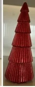 monoprix — bougie sapin strié mm rouge
