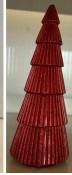 monoprix — bougie sapin strié mm rouge