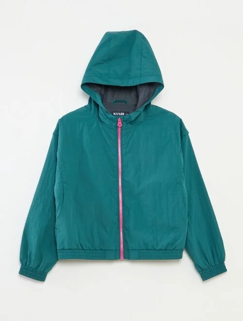 kiabi — dqg39 coupe vent avec capuche avec base elastiquée (enfant)