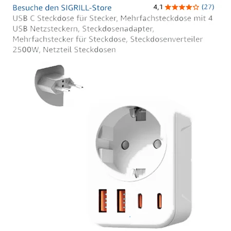 sigrill — adaptateur d'alimentation usb