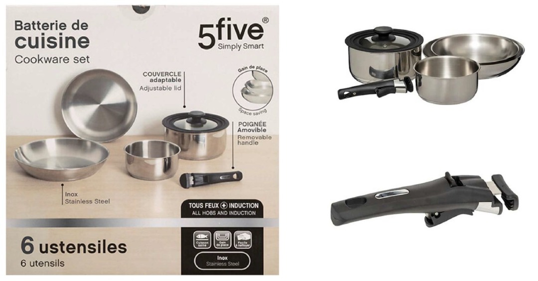 5five — batterie de cuisine inox 6 pieces
