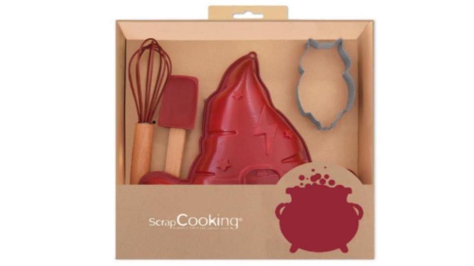 scrapcooking® — rappel produit : coffret ustensiles de pâtisserie pour enfant sorcier : fouet, spatule, emporte-pièce et moule - scrapcooking®