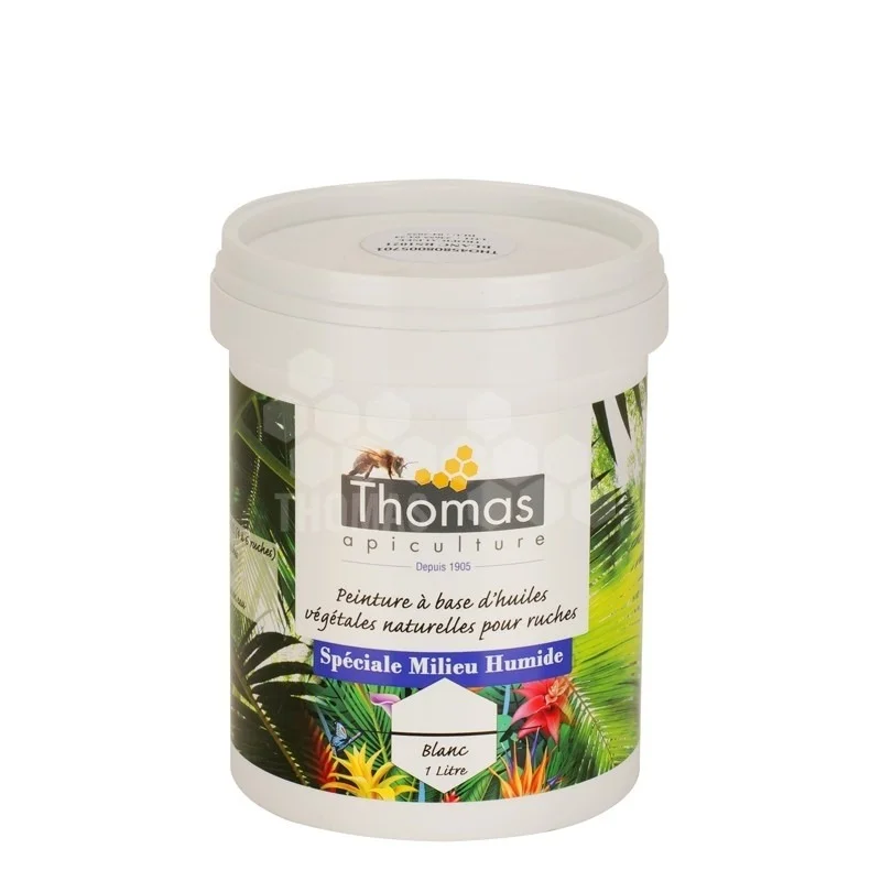 thomas apiculture — peinture à base d'huiles végétales naturelles pour ruches - spéciale milieux humides - blanc