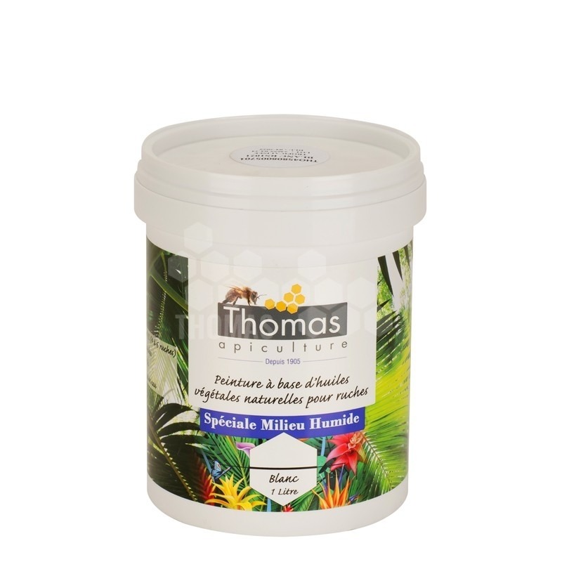 thomas apiculture — peinture à base d'huiles végétales naturelles pour ruches - spéciale milieux humides - blanc