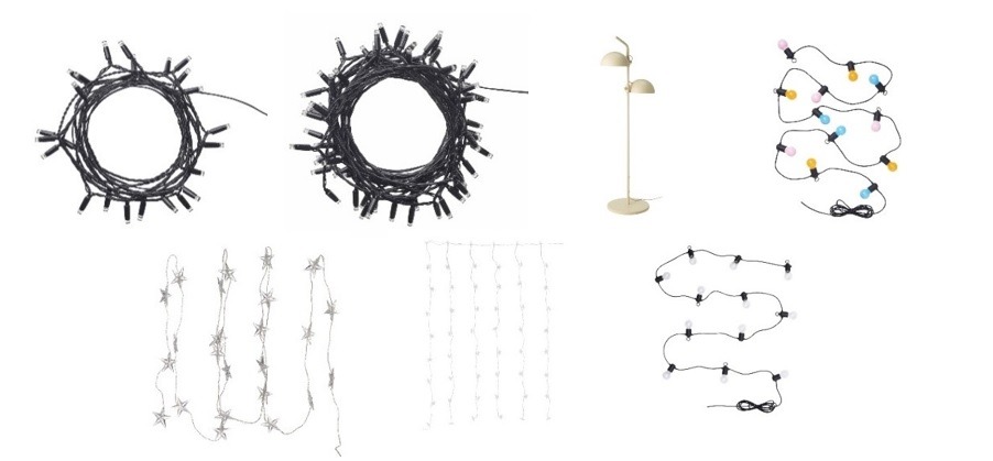 ikea — guirlandes lumineuses et luminaires d’extérieur à led parmi les familles de produits ledljus, sommarlånke, stråla et svartrå