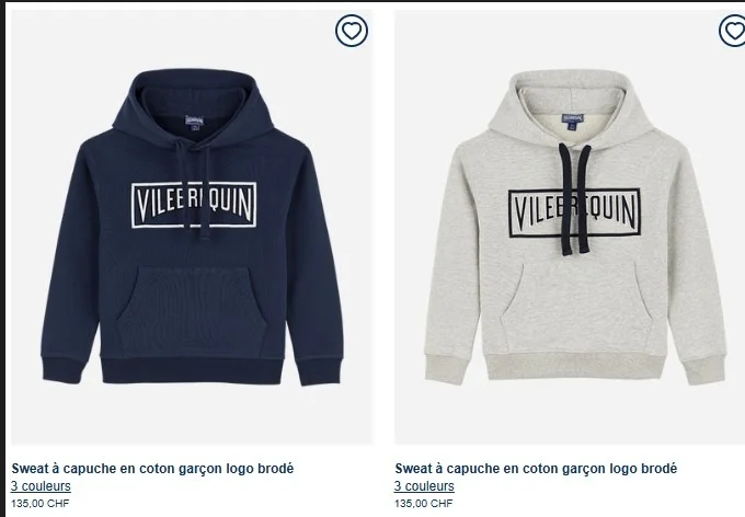 vilebrequin — sweat à capuche en coton garçon logo brodé