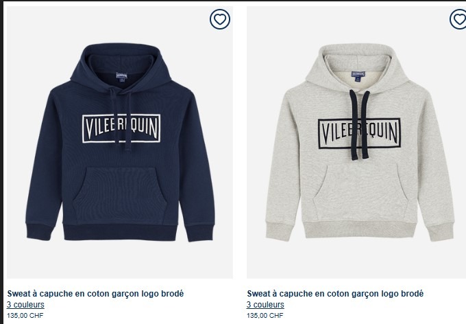 vilebrequin — sweat à capuche en coton garçon logo brodé