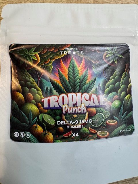 trippy treats — tropical punch x4 gummies de la marque trippy treats à 15mg