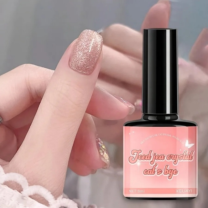 xeijayi — vernis gel oeil de chat 8ml - formule scintillante sans aimant, vernis à ongles sans alcool pour salon & manucure maison