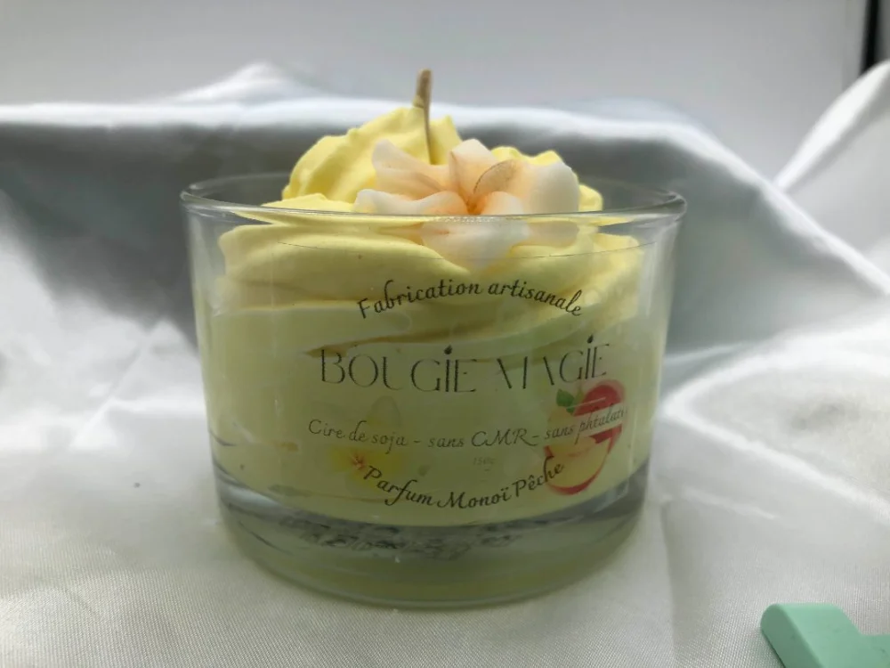 bougie magie — bougie monoï pêche 150g