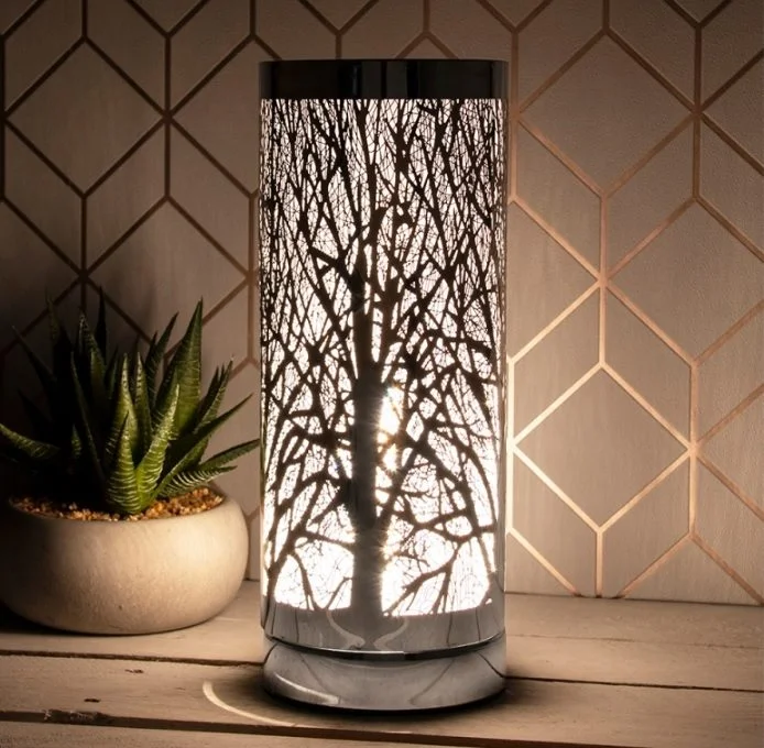 sense aroma — bruleur white and silver touch sensitive aroma lamp