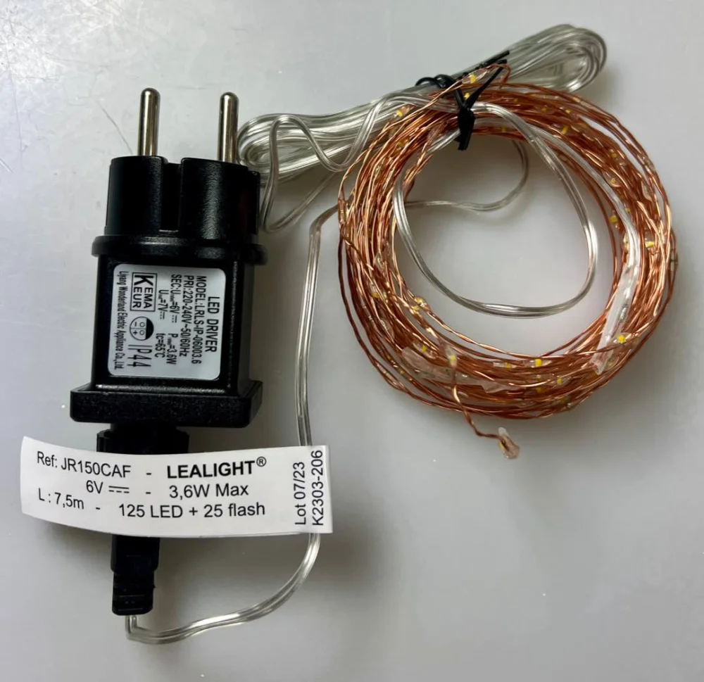 lealight — guirlande micro led 7,5m 125 led + 25 flash