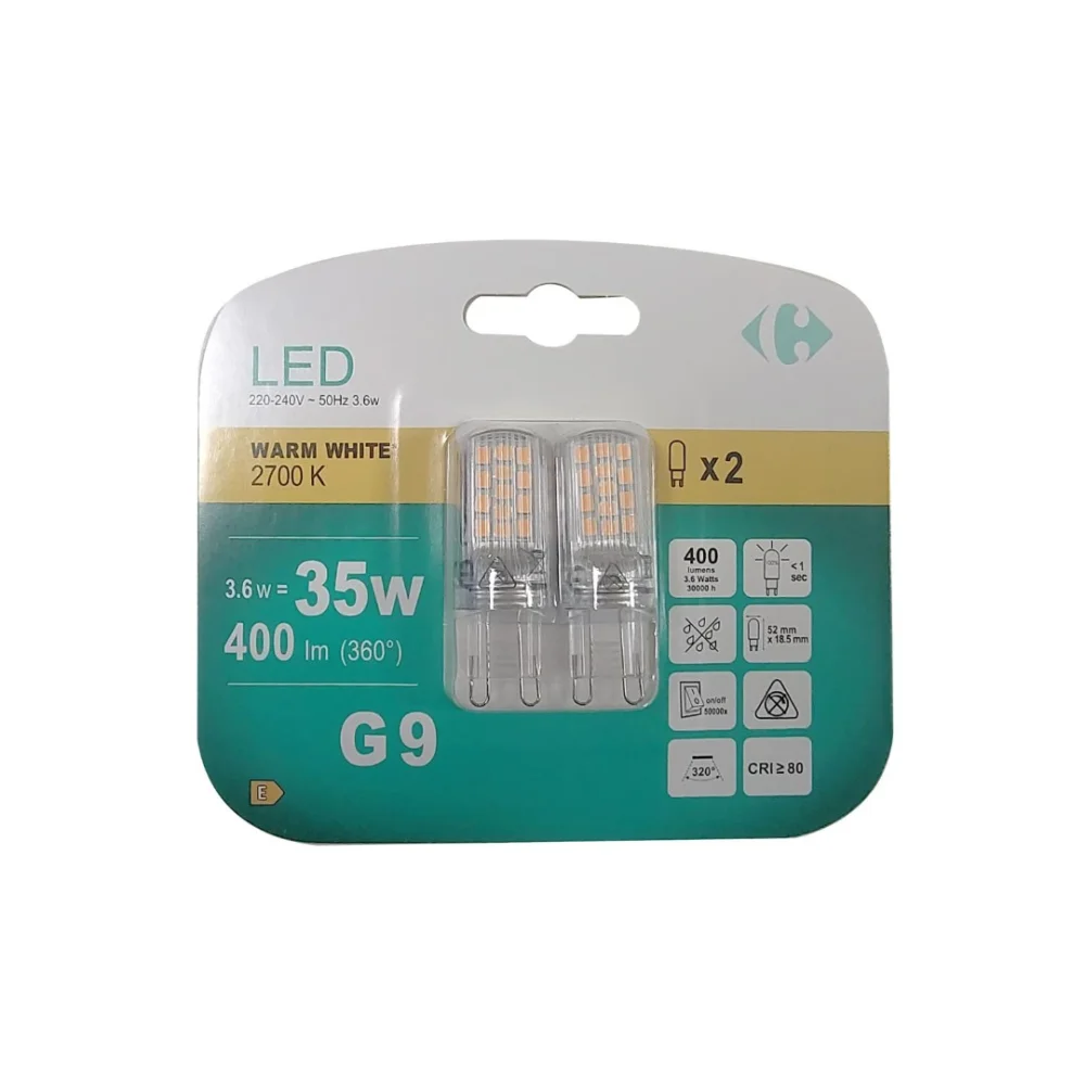 carrefour — ampoules led capsules g9x2 - lots 2201 à 2204