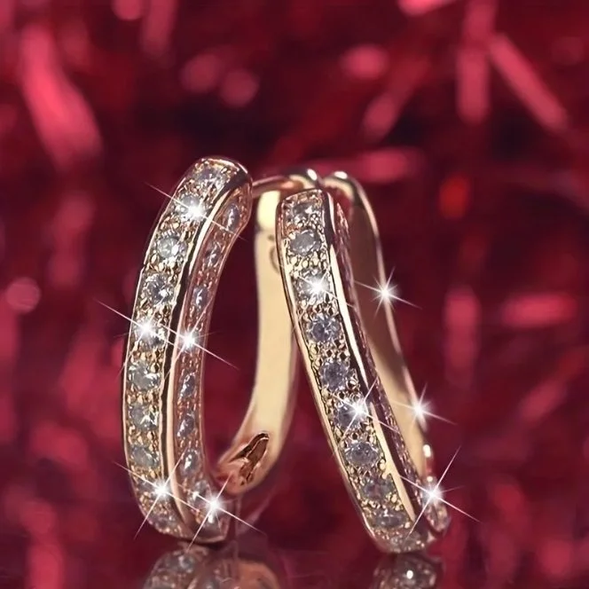 ronqia jewelry — boucles d'oreilles créoles décorées de strass brillants