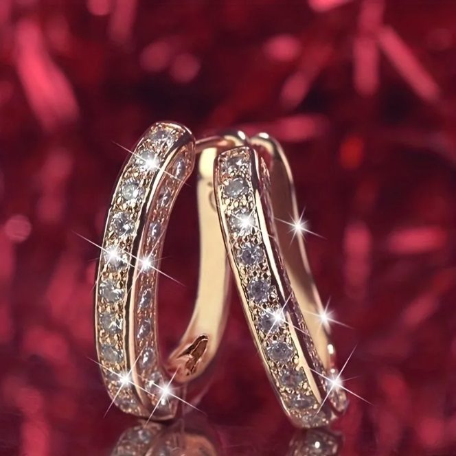 ronqia jewelry — boucles d'oreilles créoles décorées de strass brillants